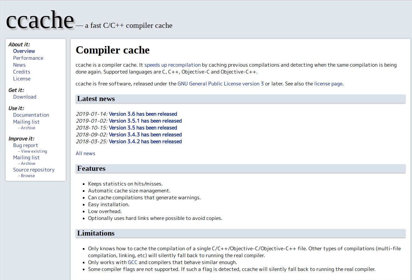 ccache(compiler cache)によるビルド高速化