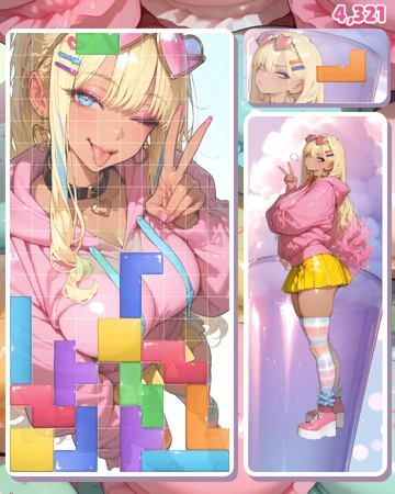 POP TETRIS のフラッシュ演出画面