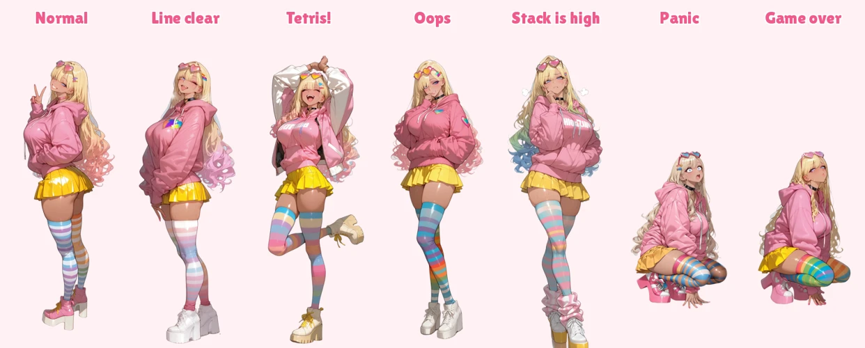 POP TETRIS のキャラクターのリアクション一覧