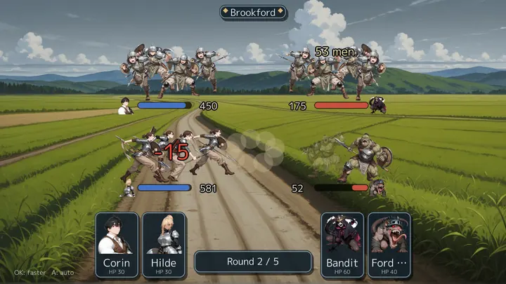 地形上に並ぶ二つの軍勢と将軍のカード