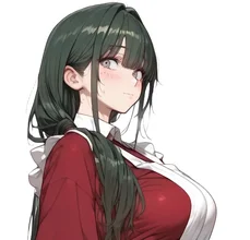えんじの給仕服を着た立ち絵